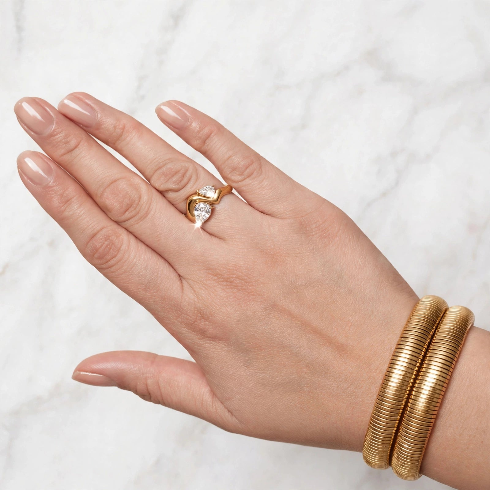 Dúo Pear Ring