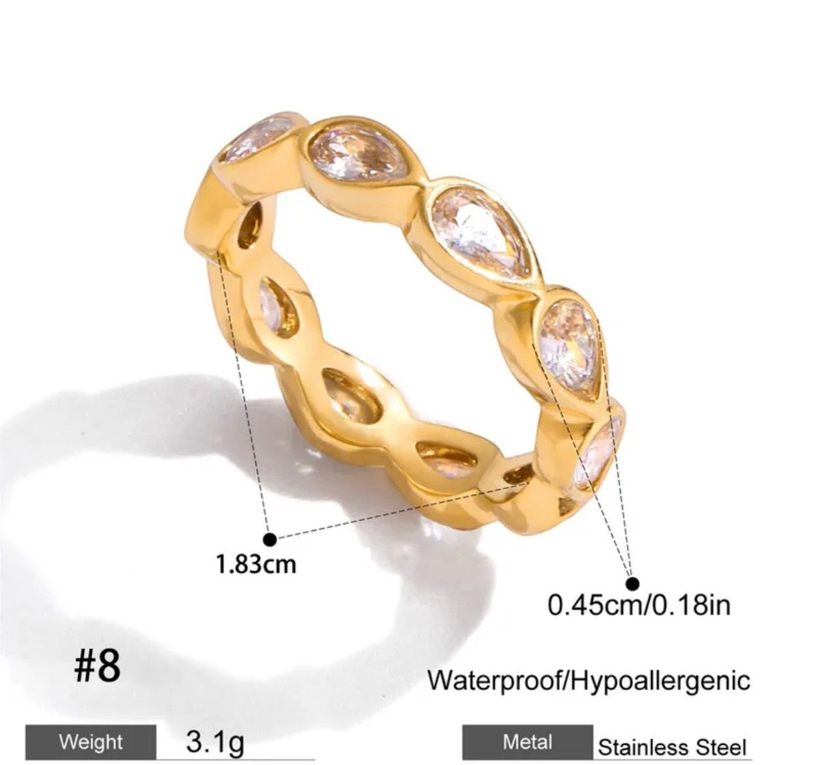 Pear Radiance Ring