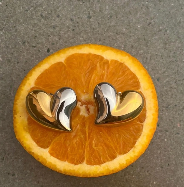 Aretes Corazón Bicolor