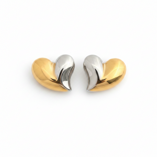 Aretes Corazón Bicolor